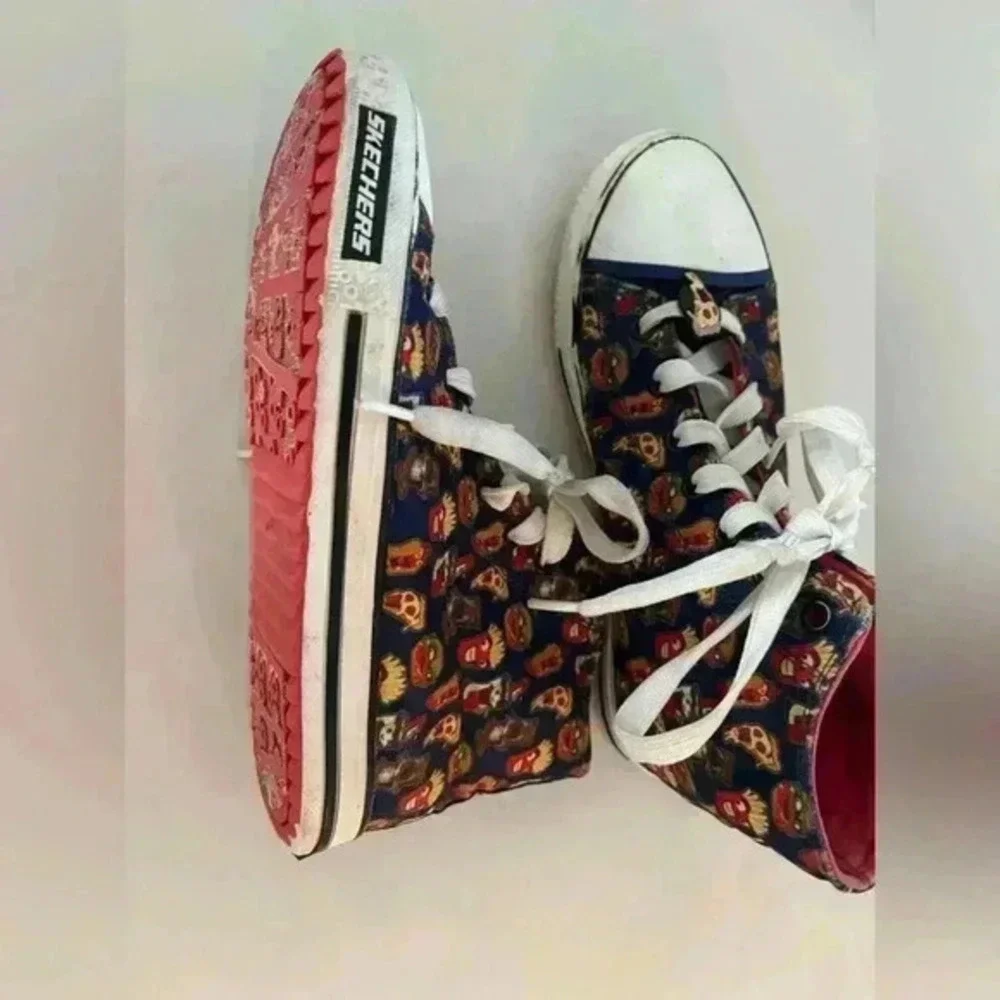 Skechers pizza hamburger hot dog fun print high tops boys size 5